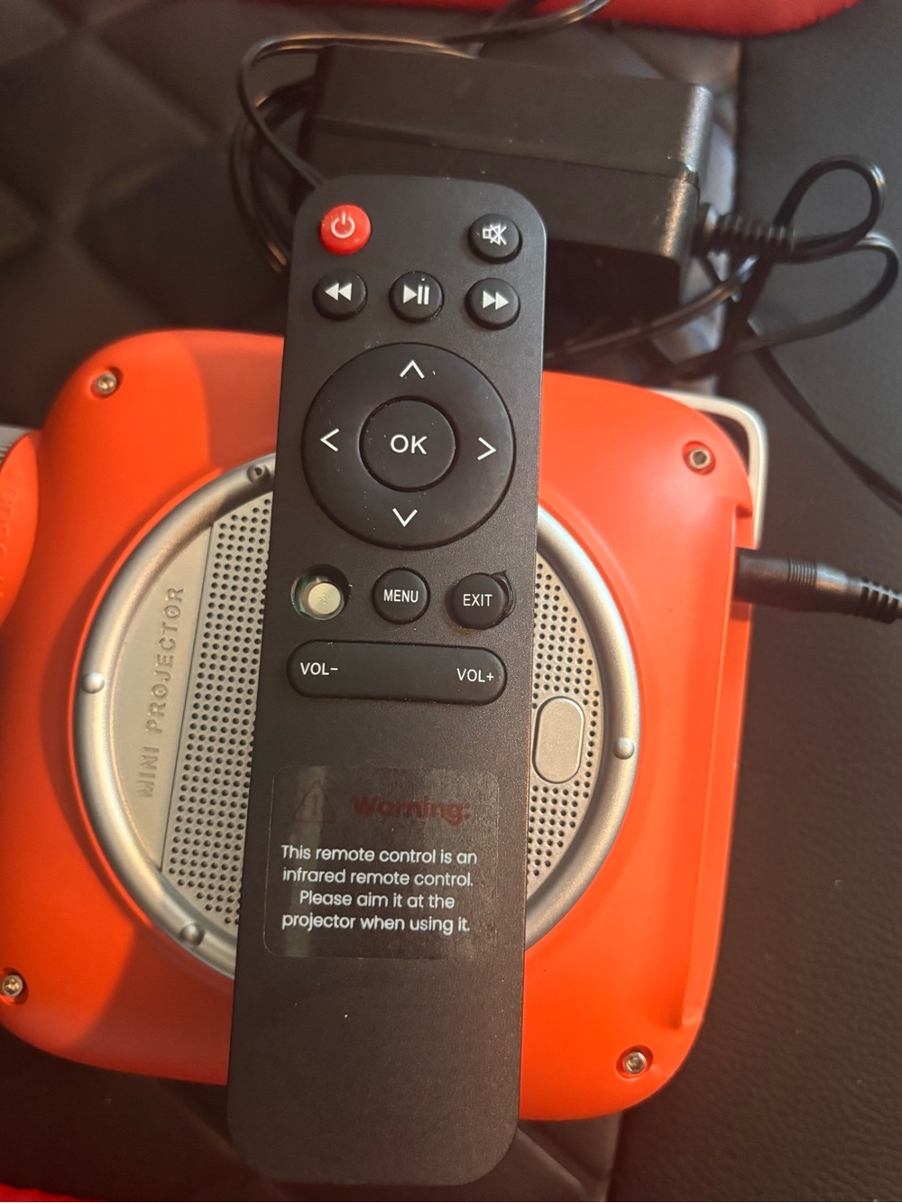 Red Portable Mini Projector with Remote Control